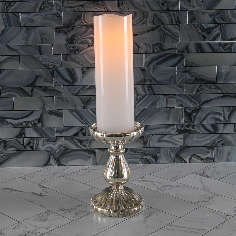 Richland Flameless LED Wavy Top Pillar Candle White 3"x9" Set of 6