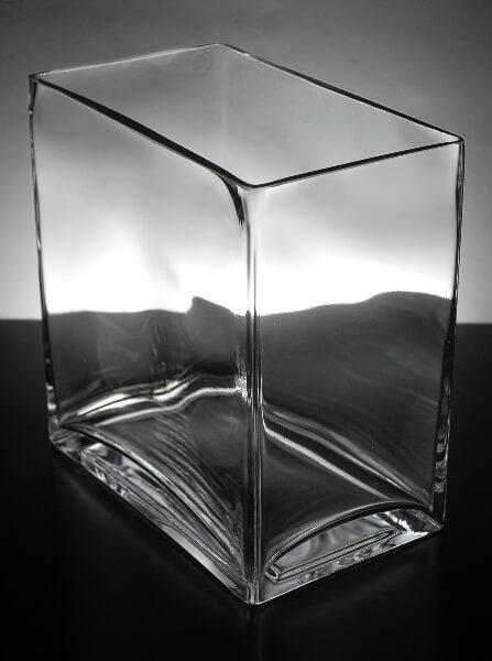 Thick Glass Rectangle Vases  7.5 x 8