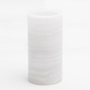 richland flameless led pillar candle marble 4 x 8