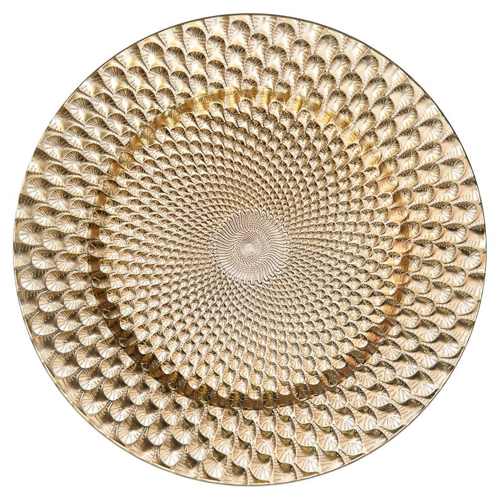 Richland 13" Gold Art Deco Charger Plate Set of 12