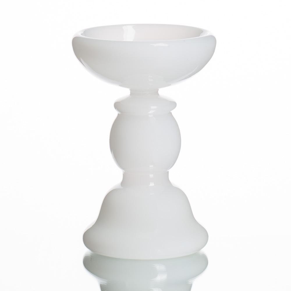 richland white glass pillar candle holder 6 5