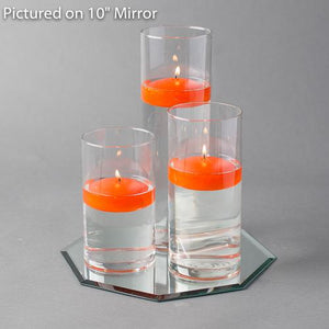 Eastland Octagon Mirror and Cylinder Vase Centerpiece with Richland 3" Floating Candles Set of 48