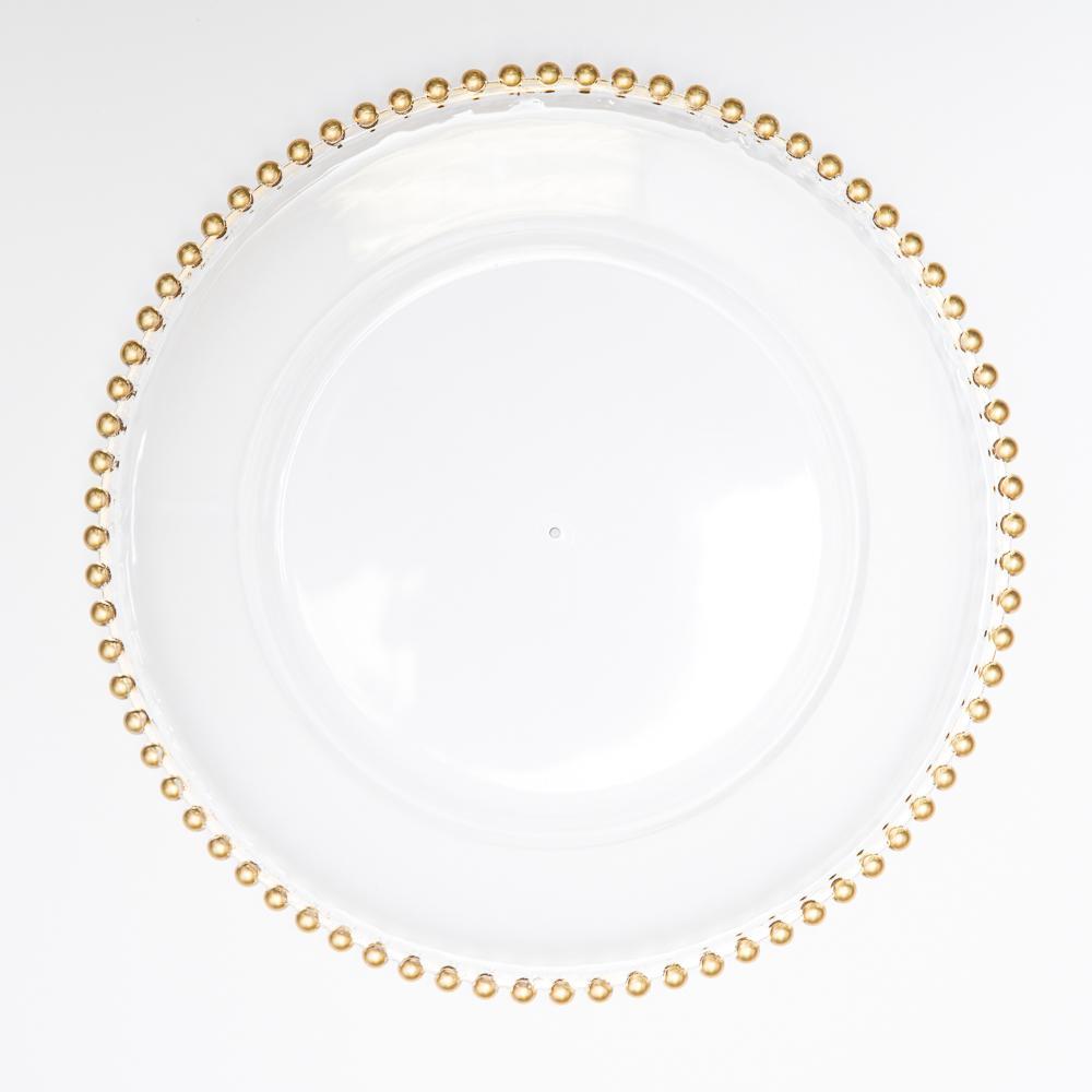 Richland 13" Gold Beaded Plastic Charger Plate