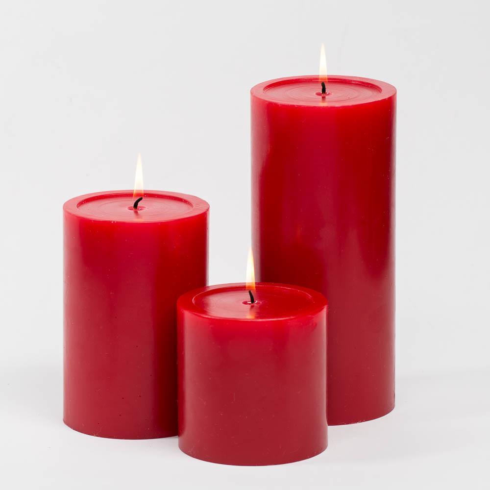 Richland Pillar Candles 4 x4", 4"x6" & 4"x9 Red Set of 18