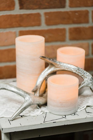 richland flameless led pillar candle marble 4 x 6 set of 12