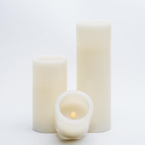 Richland Flameless LED Pillar Candles 3"x3", 3"x6" & 3"x9" Ivory Set of 18