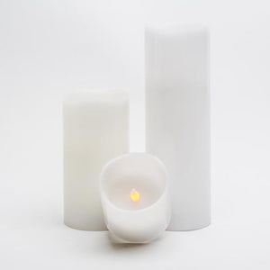 richland led wavy top pillar candle white 3x9