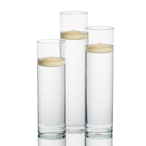 eastland tall cylinder vases with richland floating candles set of 3