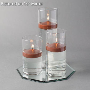 octagon mirror centerpiece candles set 3
