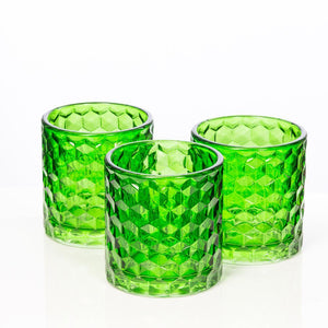 richland green chunky honeycomb glass votive tealight holder set of 24