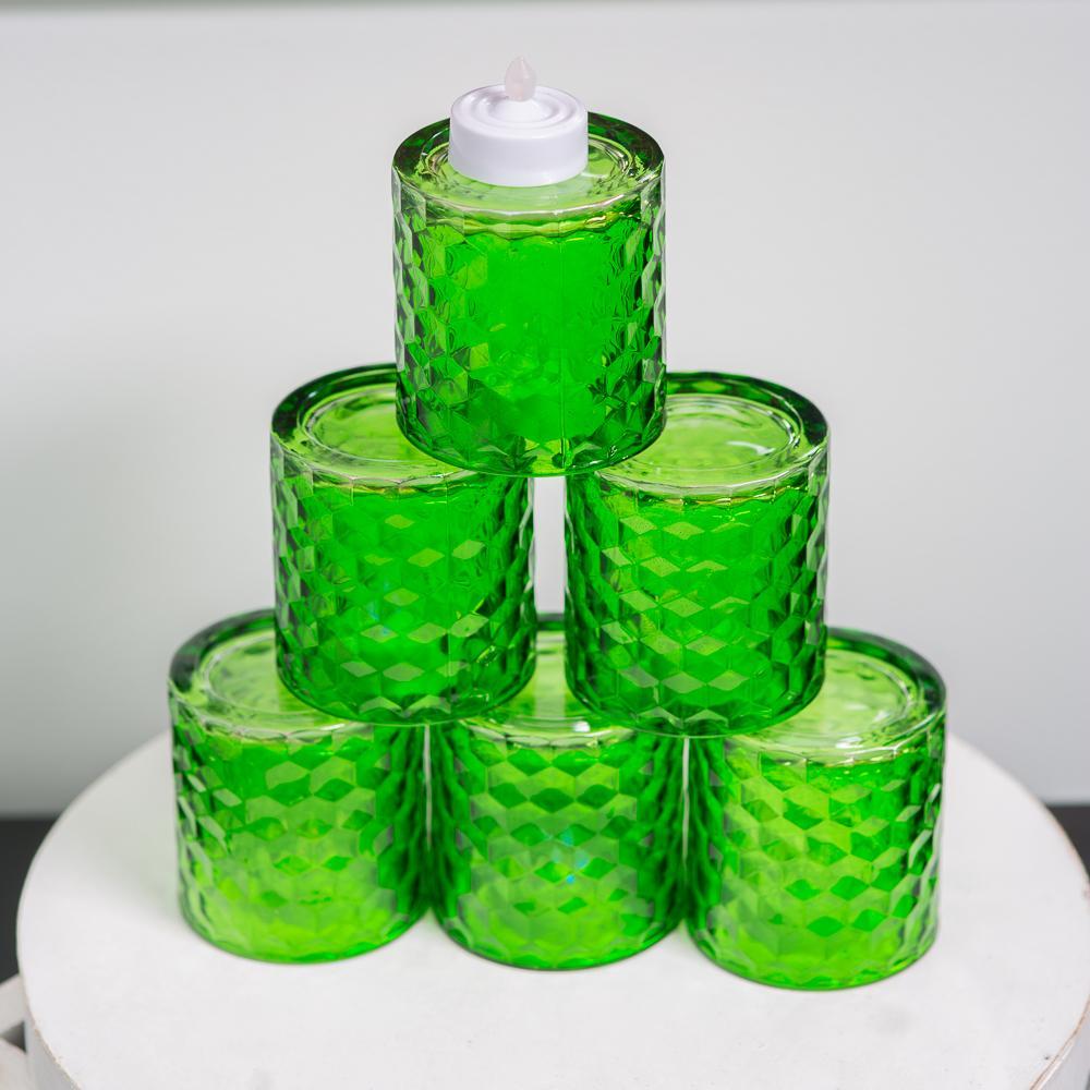 richland green chunky honeycomb glass votive tealight holder set of 12