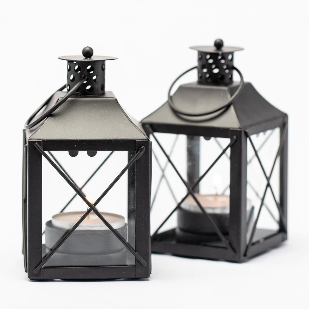 richland mini tealight lanterns black metal set of 5