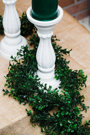 9ft faux boxwood garland