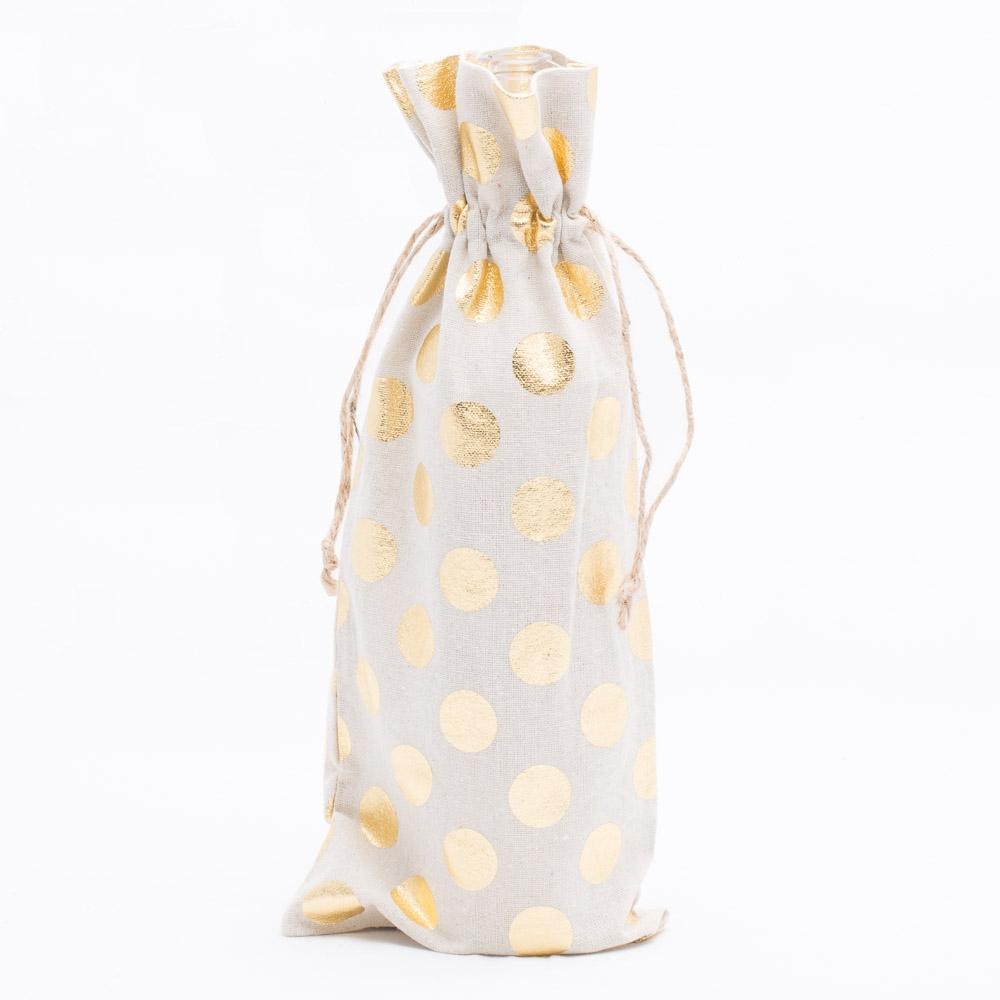 richland linen bag 6 x 14 with gold dots set of 12