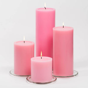 richland 4 x 9 pink pillar candles set of 6