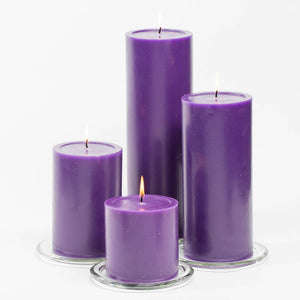 richland 4 x 12 purple pillar candle set of 6