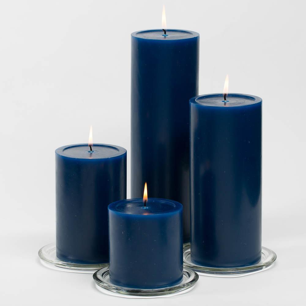 Richland 4" x 4" Navy Blue Pillar Candles Set of 6