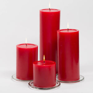 richland 4 x 4 red pillar candles set of 6