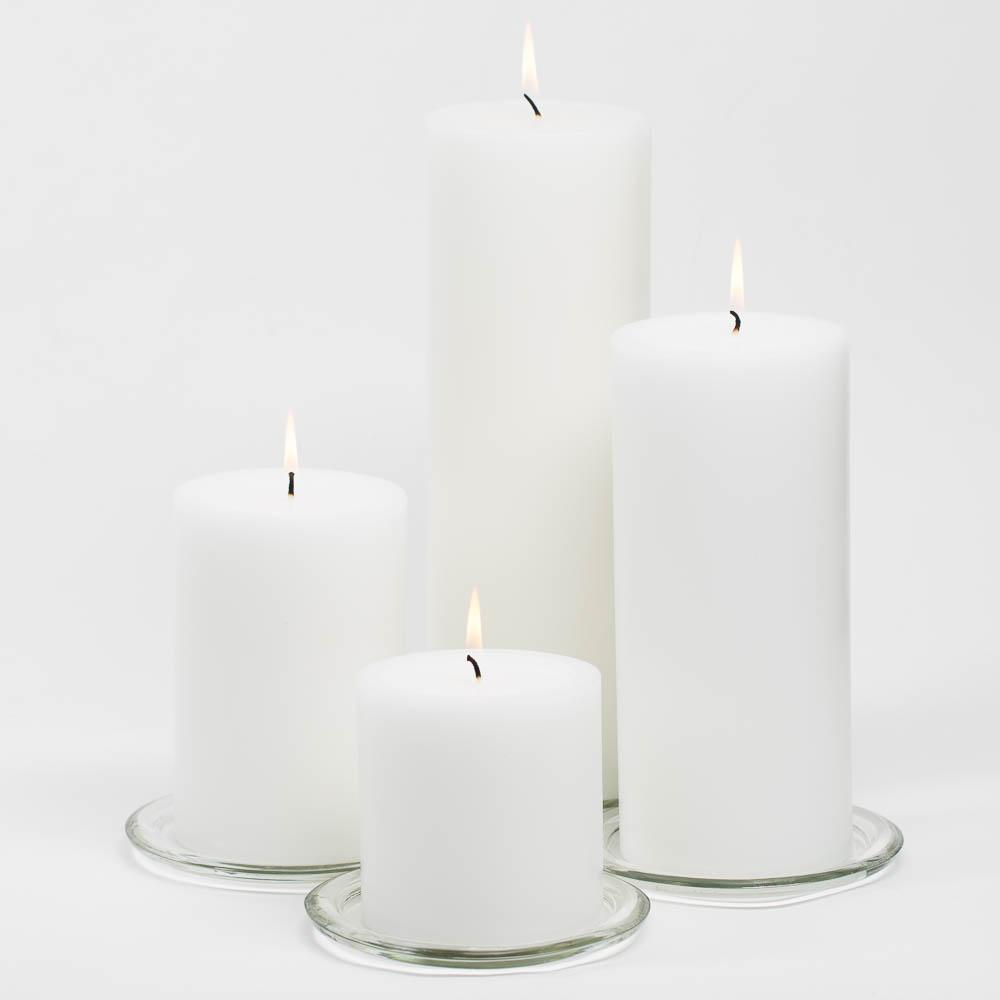 richland 4 x 9 white pillar candles set of 4