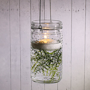 Eastland 7.5" Hanging Dotted Glass Jar with Handle