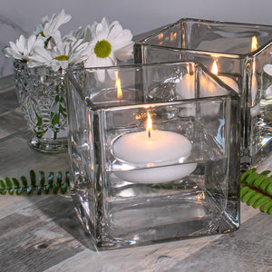Richland Square Glass Cube Vase Set of 36 (4"/5"/6")