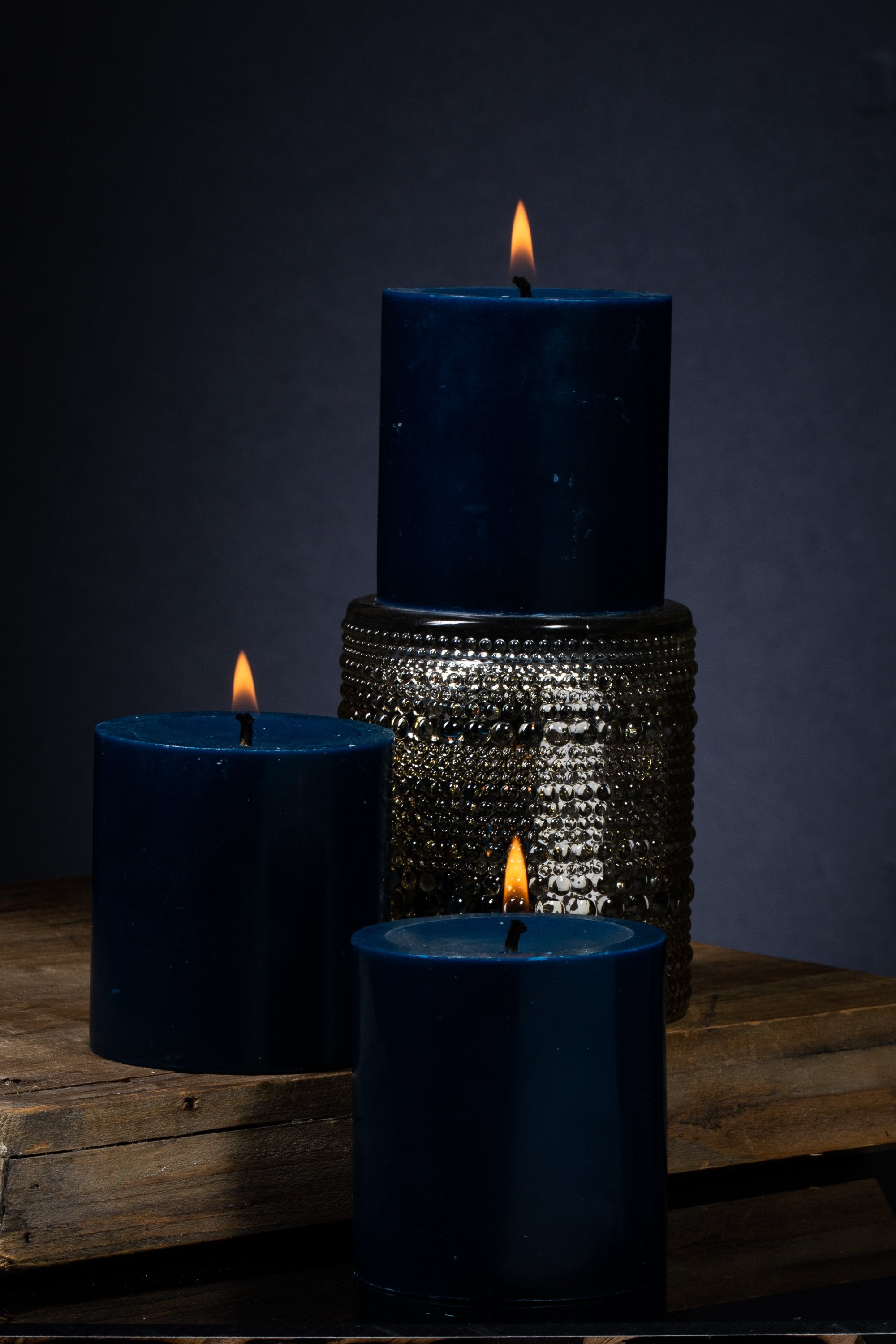 Richland Pillar Candles 3"x3" Navy Blue Set of 12