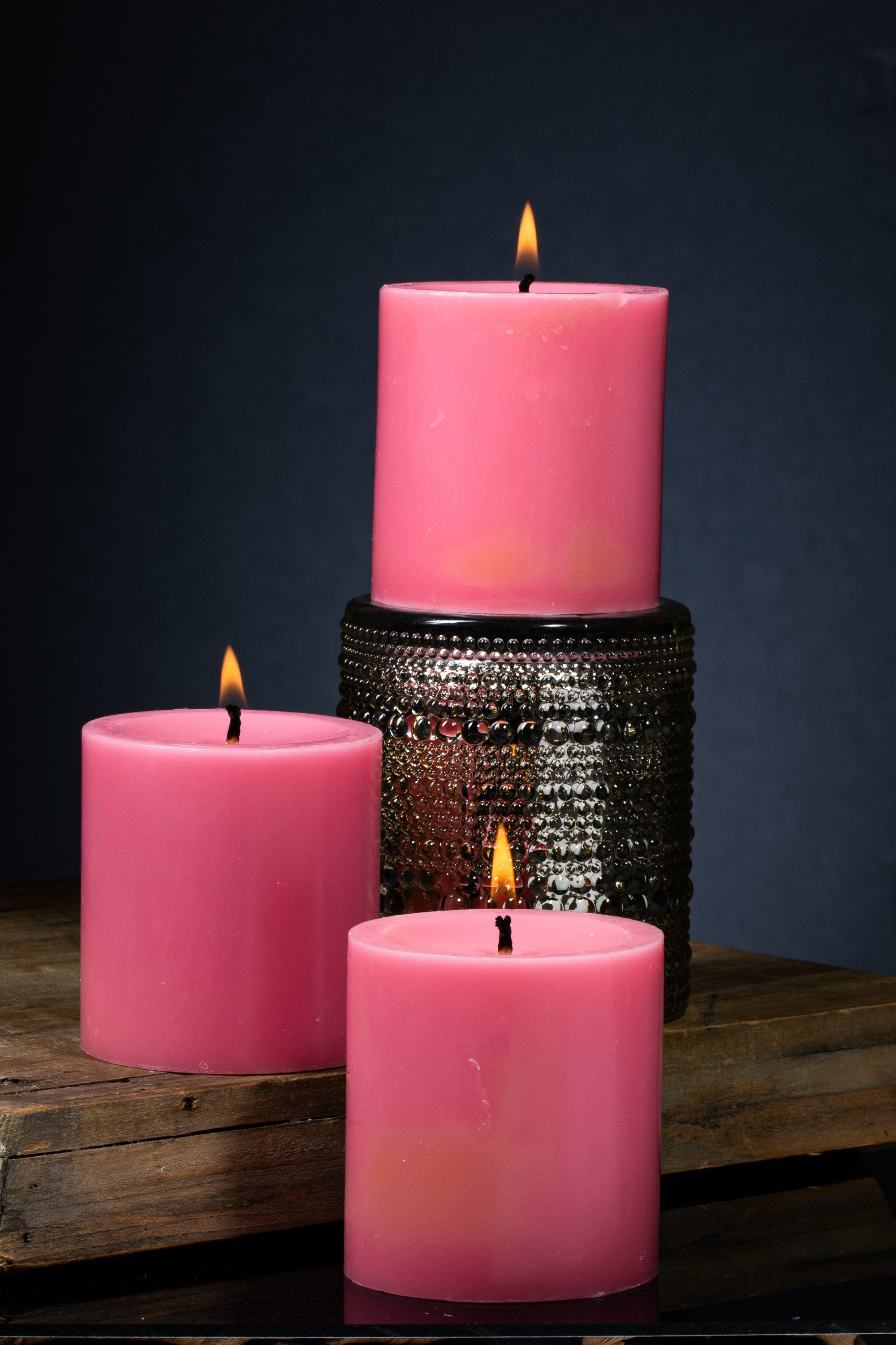 Richland Pillar Candles 3"x3" Pink Set of 12