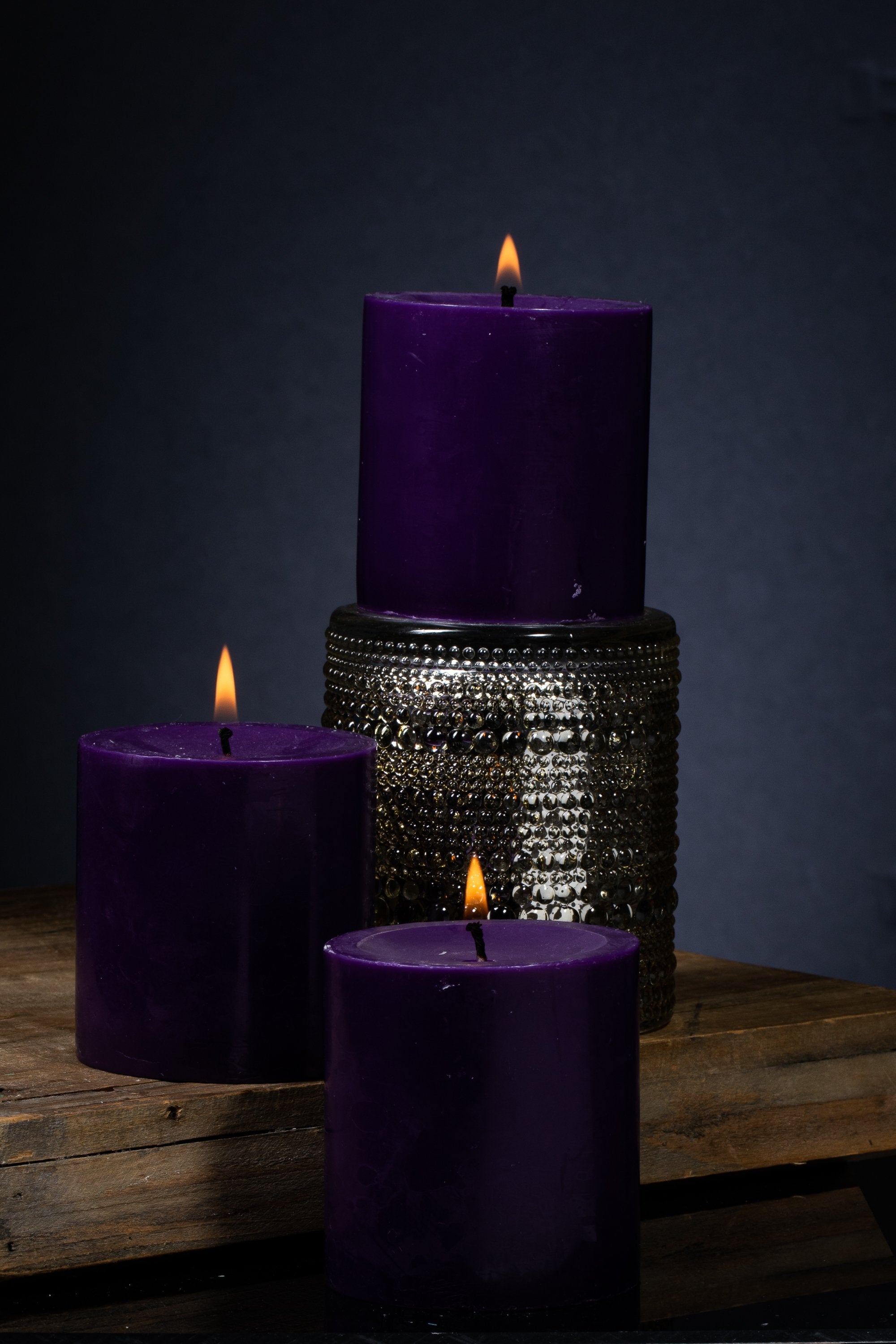 Richland Pillar Candles 3"x3" Purple Set of 48