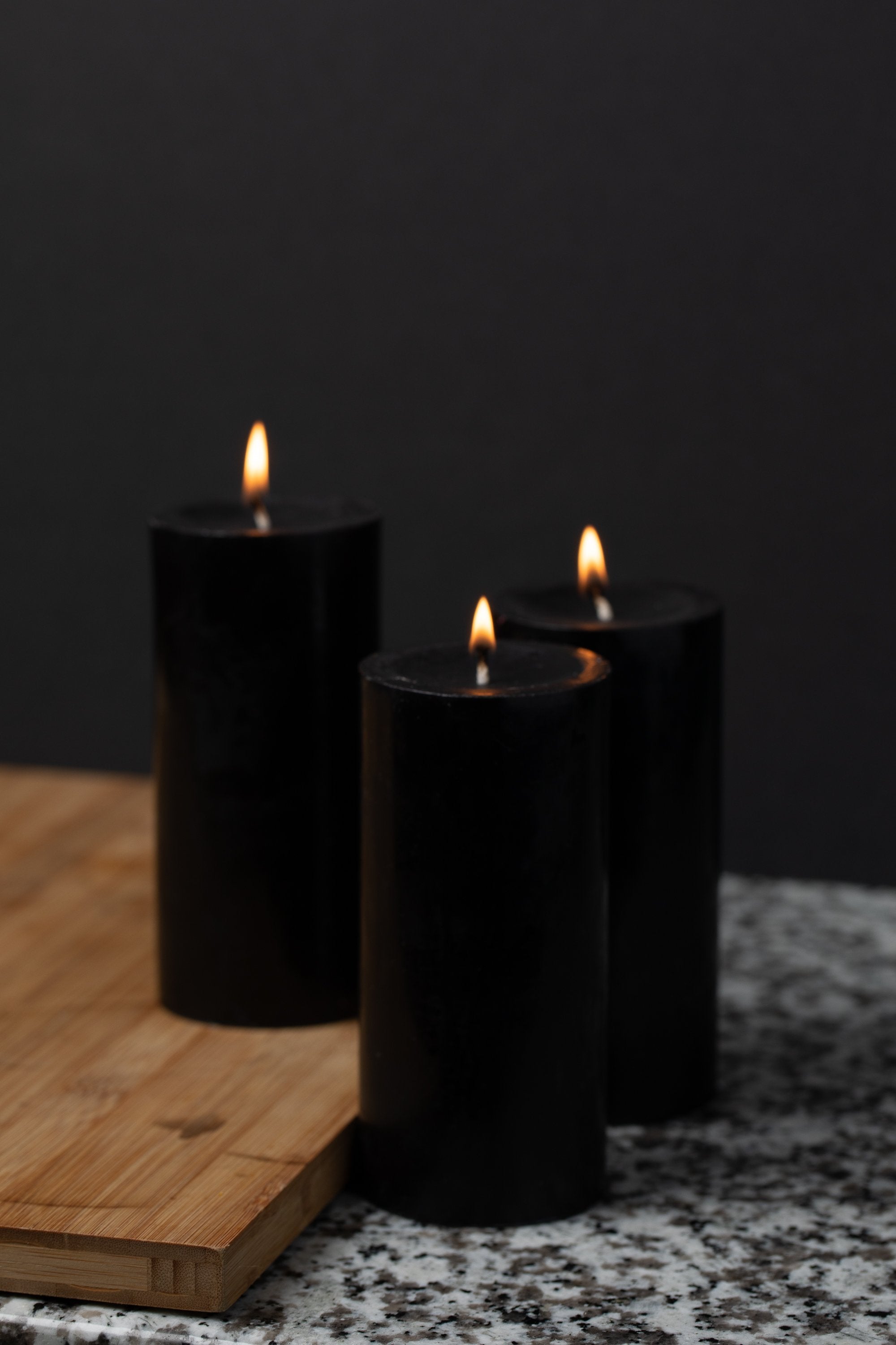 Richland Pillar Candles 3"x6" Black Set of 12