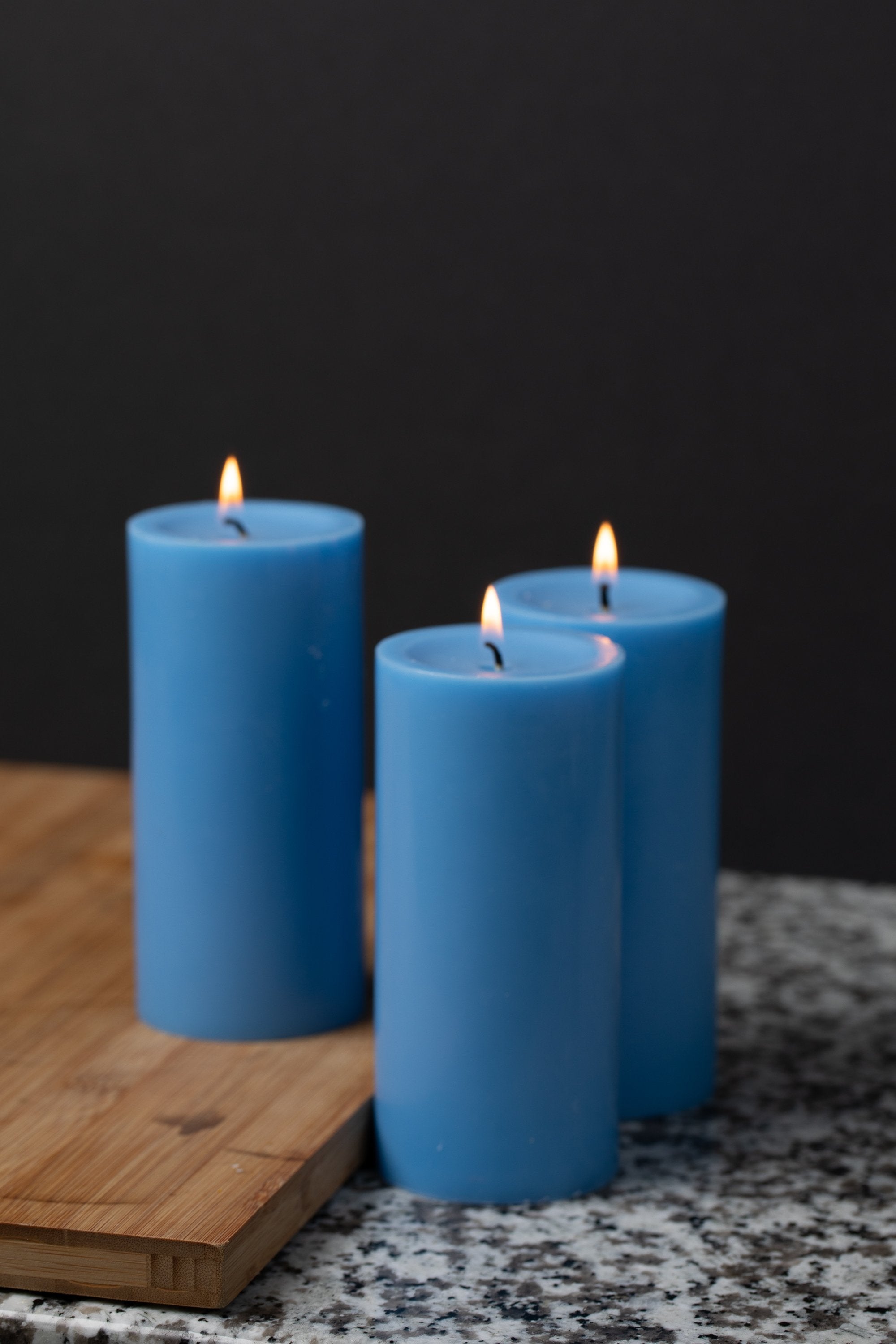 Richland Pillar Candles 3"x6" Light Blue Set of 24