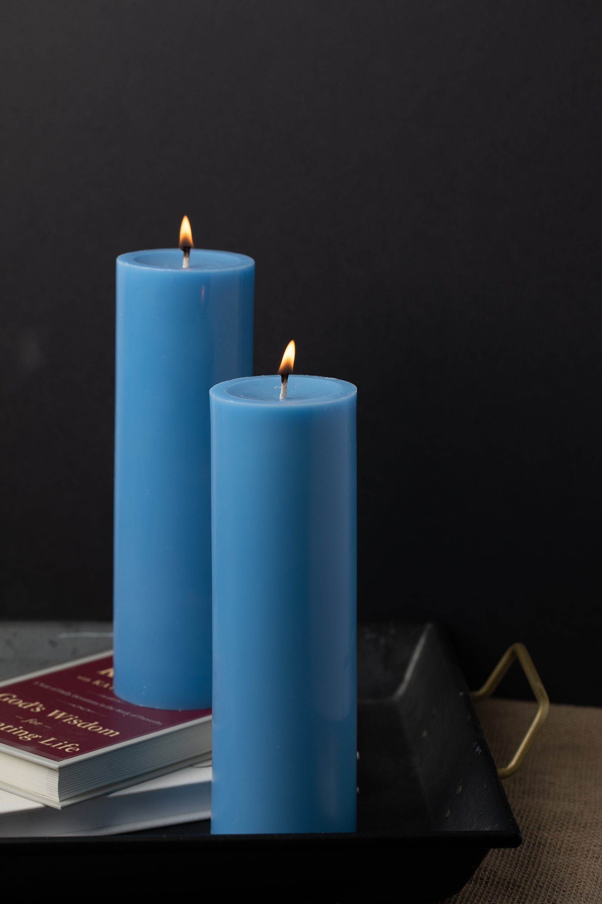 Richland Pillar Candles 3"x9" Light Blue Set of 12
