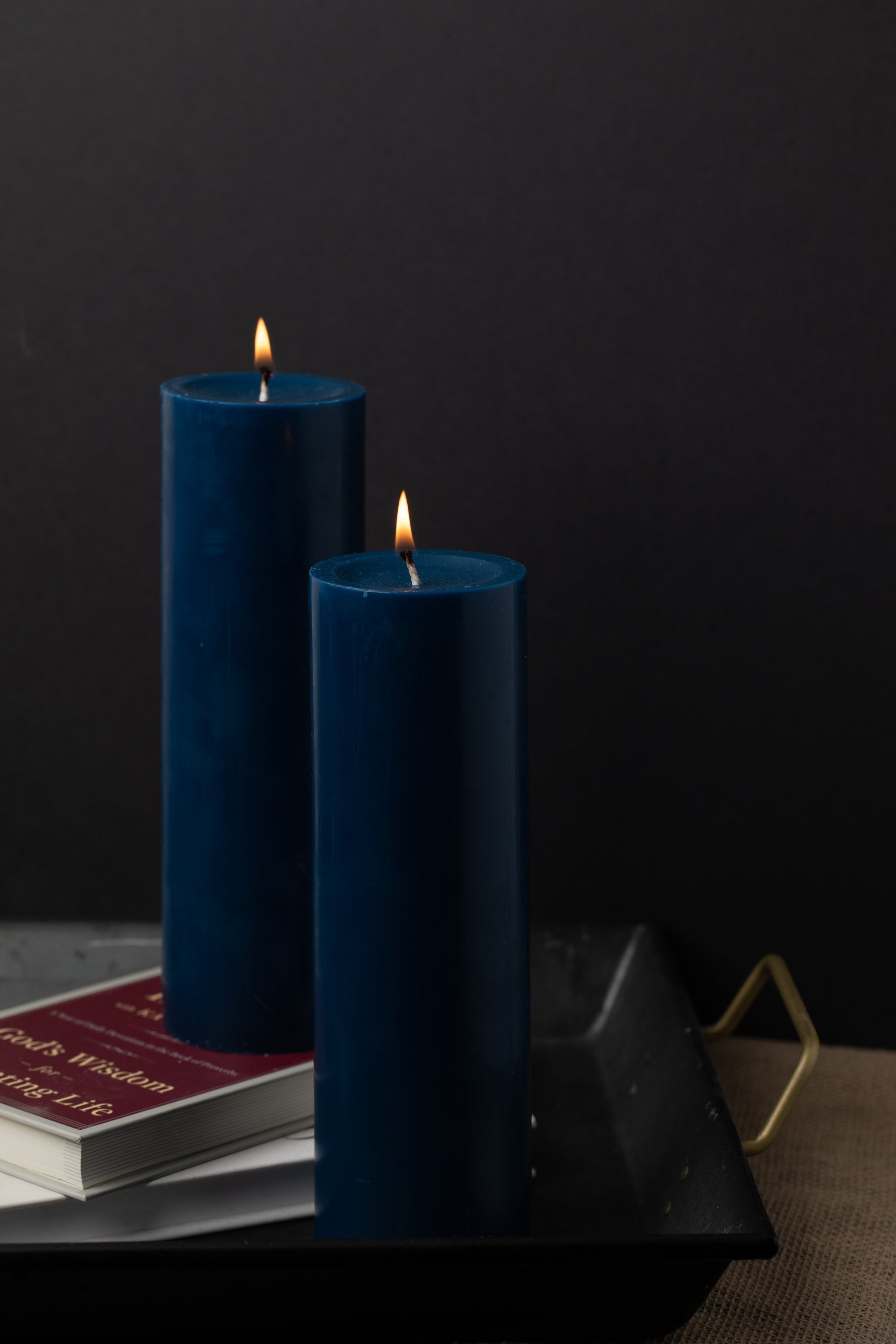 Richland Pillar Candles 3"x9" Navy Blue Set of 24