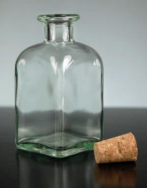Roma Glass Rectangle Bottle with Cork 3.4 oz