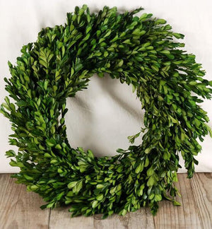 Natural Preserved Round Boxwood Wreath 16in