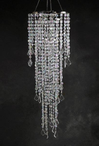 Crystal Chandelier 3-Tier LED Battery Operated 42in