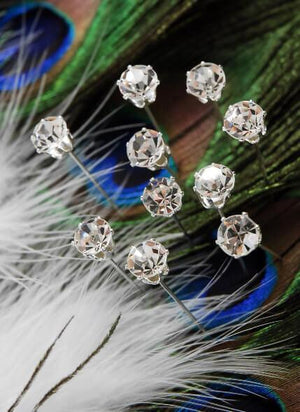 10 crystal corsage pins 2in