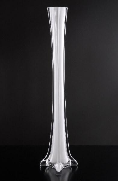 White Glass Eiffel Tower Vases 16"