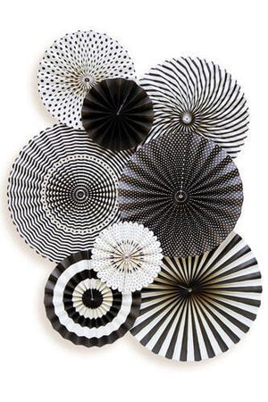 black white party decorations mme party fans collection photo backdrops party rosette pinwheels