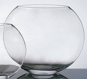 round glass vase 10in