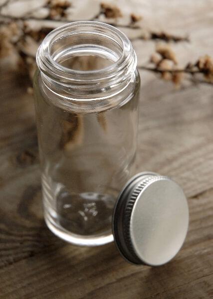Glass Spice Jar with Metal Screw Cap