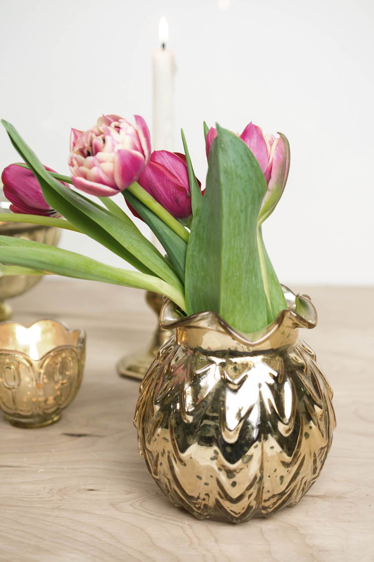 Gold Carraway Vase 5" x 5.25"
