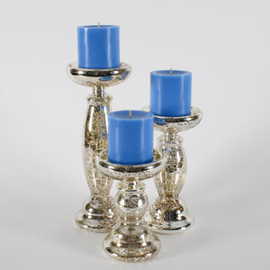 Eastland Unique Mercury Glass Pillar Candle Holder Set of 3