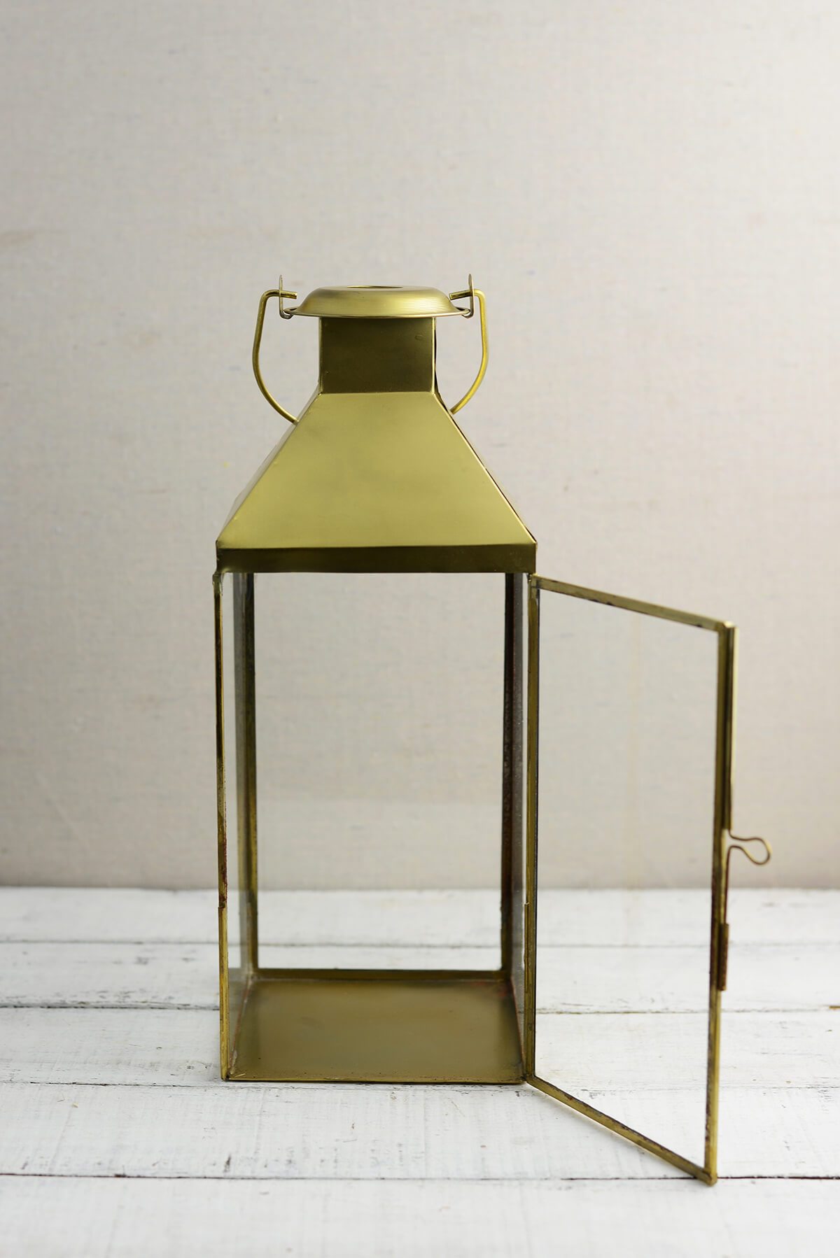 Metal Lantern Gold 5.5x14in