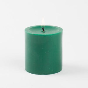 Richland Pillar Candles 3"x3" Dark Green Set of 24