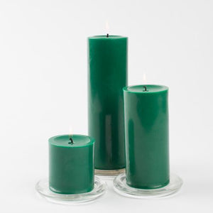 richland pillar candle 3 x6 dark green