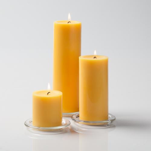 Richland Pillar Candles 3"x3", 3"x6" & 3"x9" Yellow Set of 18