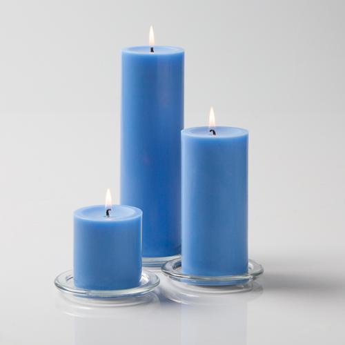 Richland Pillar Candles 3"x3", 3"x6" & 3"x9" Light Blue Set of 18