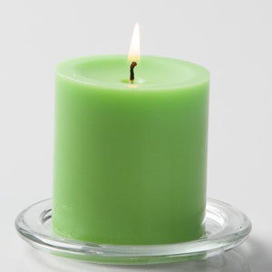 Richland Pillar Candles 3"x3" Green Set of 48