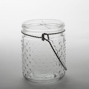 Eastland 5.1" Hanging Dotted Glass Jar with Handle Set of 6