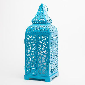Richland Blue Moroccan Temple Metal Lantern
